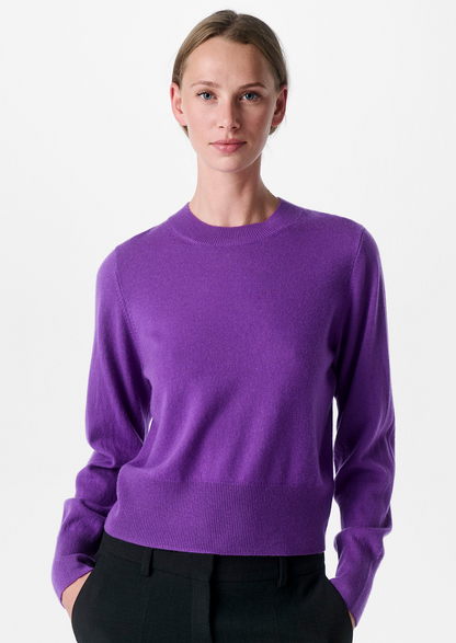 Cashmere Blend Round Neck Jumper - violet