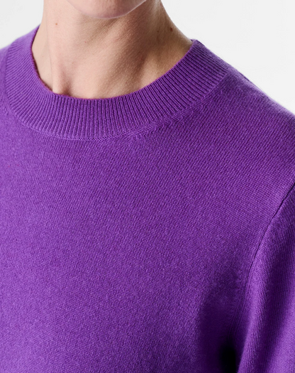 Cashmere Blend Round Neck Jumper - violet