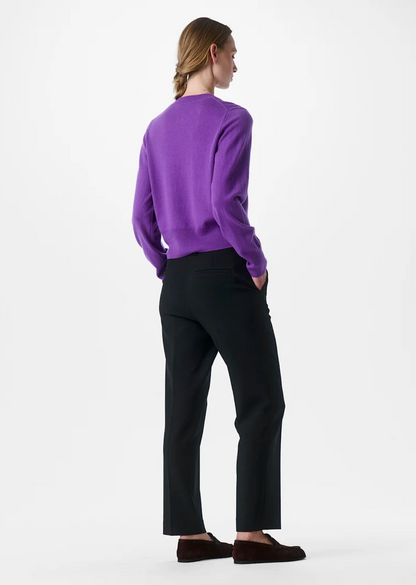 Cashmere Blend Round Neck Jumper - violet