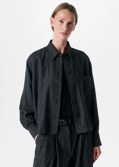 Soft Flannel Shirt - charcoal