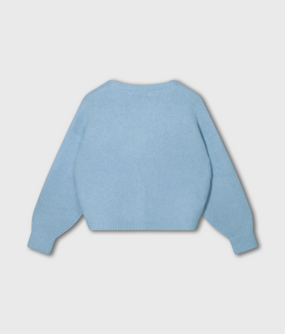 Hairy knit cardigan - angel blue