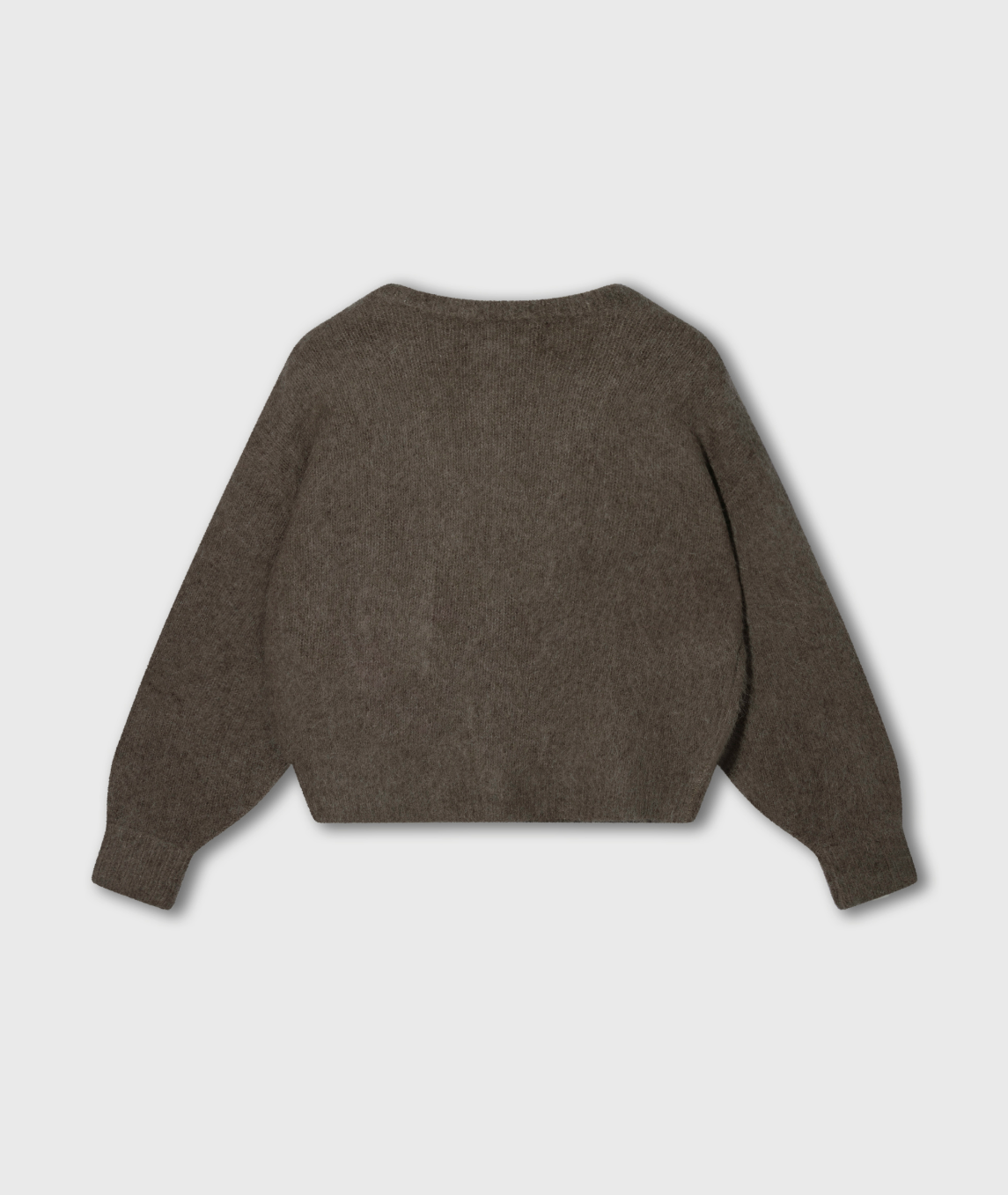 Hairy knit cardigan - portobello