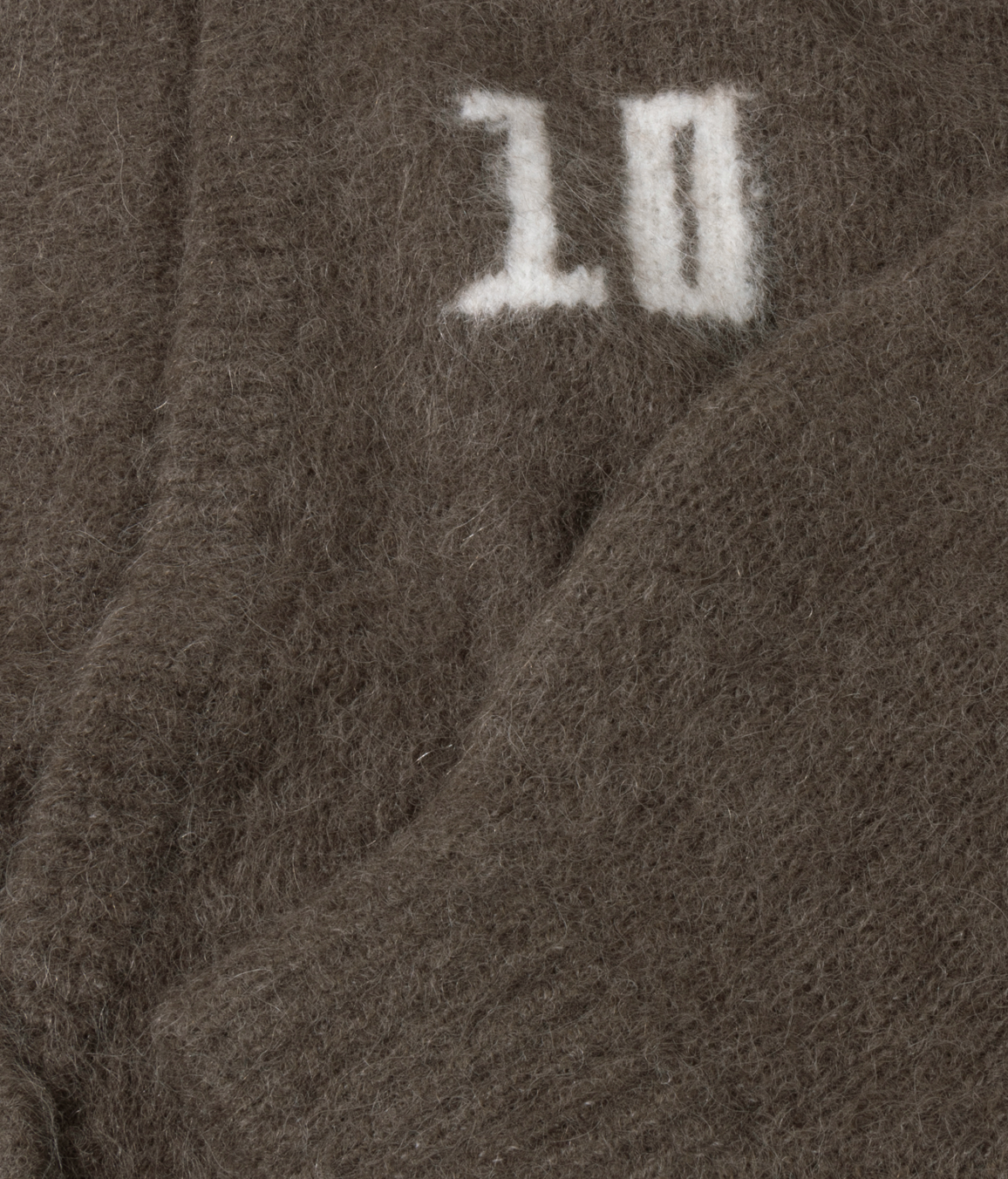 Hairy knit cardigan - portobello