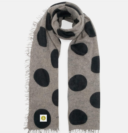 Cashmereschal Polka Dots Melange - Brown/ Black