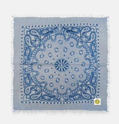 Cashmerebandana Paisley C mit Fransen - blau