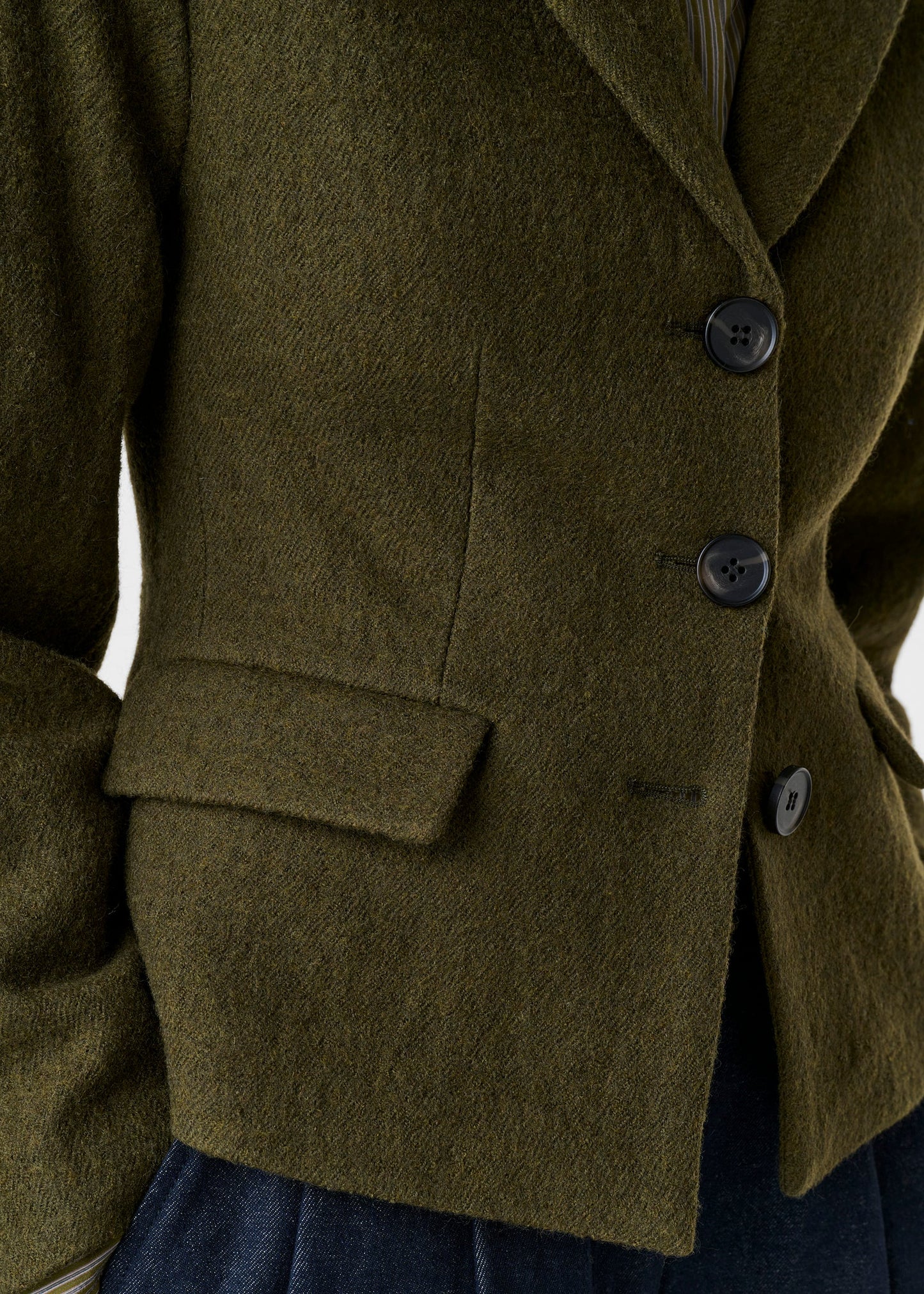Vintage Wool Waisted Jacket - Fern Green