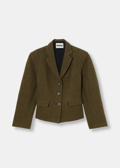 Vintage Wool Waisted Jacket - Fern Green